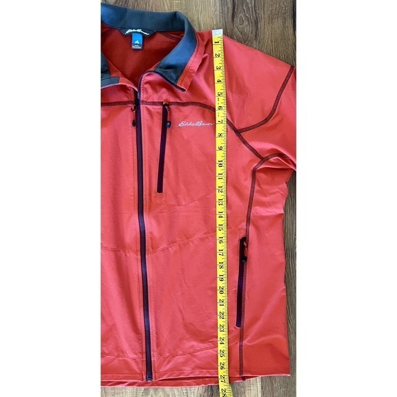 Eddie Bauer Jacket Mens‎ Large First Ascent Orange Pockets Full Zip Outdoor EUC - Picture 4 of 12